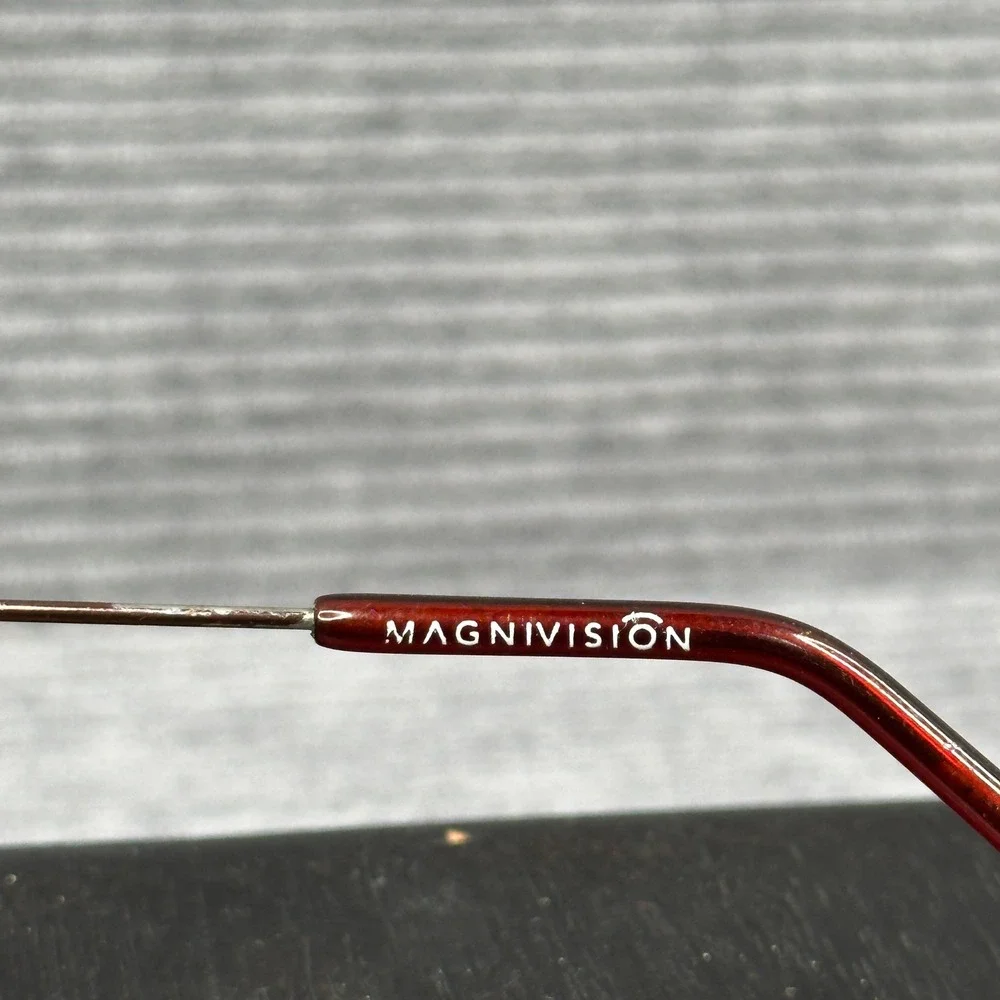 Magnivision Y2k Reading Glasses +1.50 Oval Burgundy Metal CT0107 Hyper Full MVC